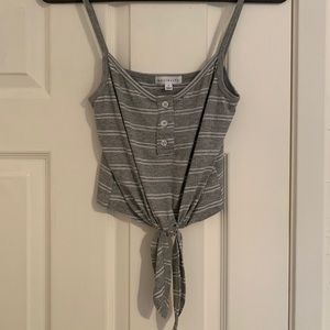Gray & White Striped Tank